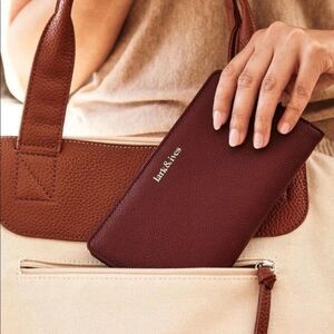 Lark & Ives - Continental Snap Closure Wallet - Burgundy - Brand New!